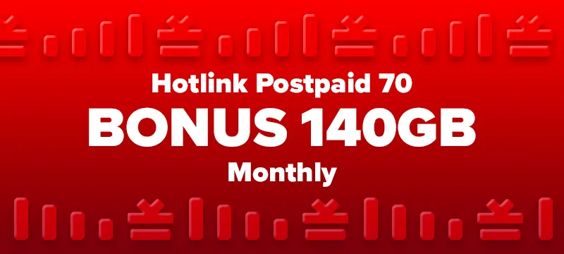Hotlink Postpaid 70 BONUS 140GB