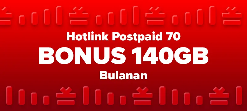 Hotlink Postpaid 70 BONUS 140GB