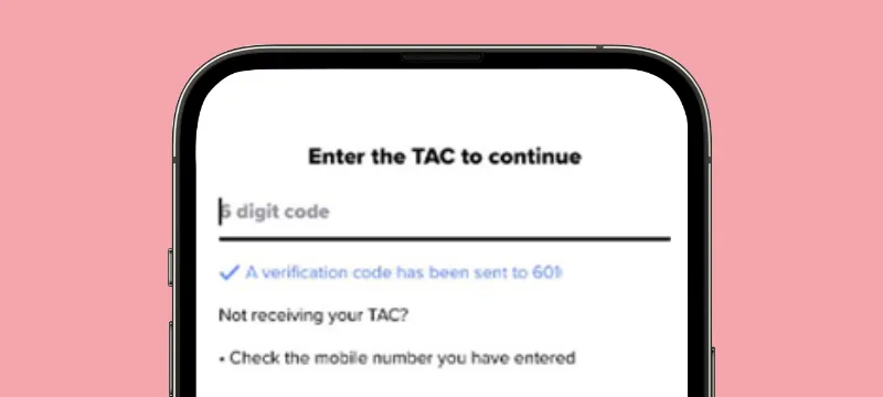 Step 3 - Enter TAC code.